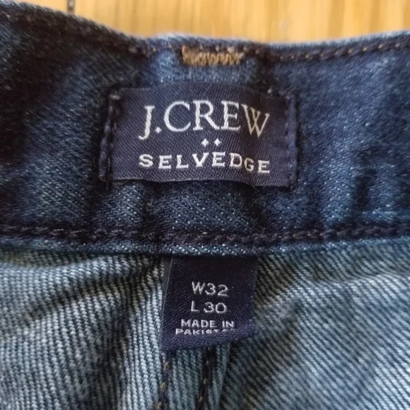 J.Crew Selvedge Straight Fit Flex Jeans (Dark Wash) denim men size 32 x 30 - Picture 3 of 6